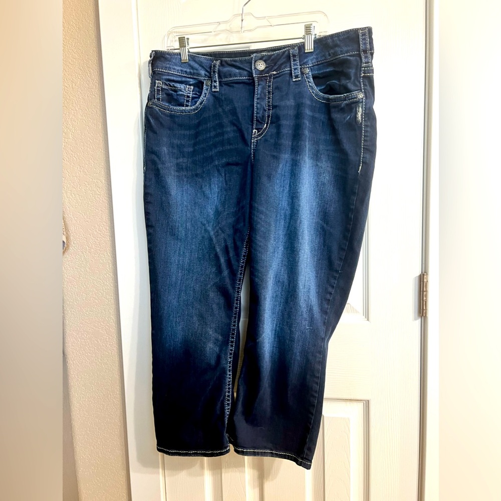 Silver plus size capris